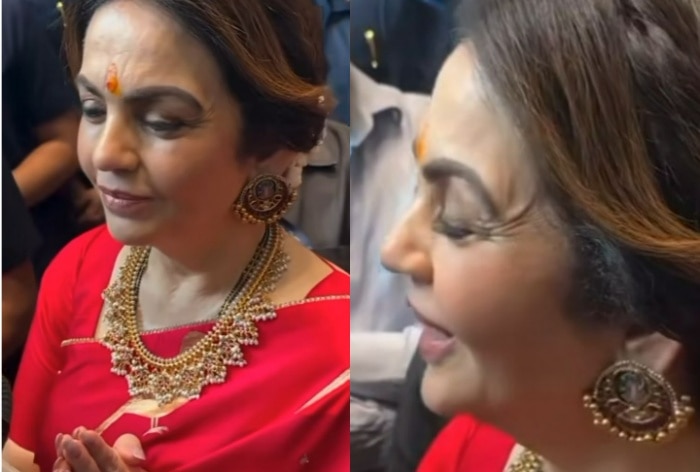 Did you spot the statement earings that Nita Ambani wore at the Mass Wedding ceremony