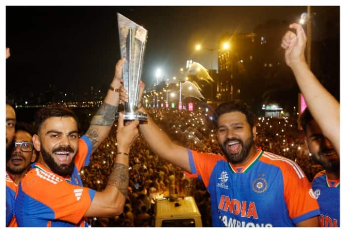 Virat Kohli singing maa tujhe salam, Hardik Pandya singing maa tujhe salaam, Virat Kohli in Team India victory parade, Hardik pandya Team India victory parade, Virat Kohli news, Hardik Pandya news, BCCI, Wankhede stadium, Rohit Sharma, Jay Shah,