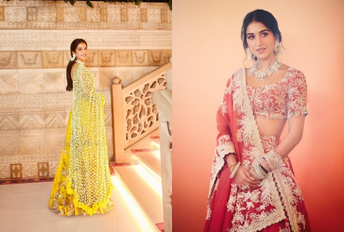 Radhika Merchant’s Haldi Lehenga Blooms in Fresh Mogra and Marigold Dupatta While Her Second Look is All Things Red and Royal