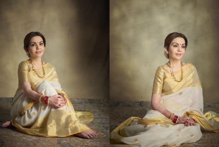 Nita Ambani Radiates Grace in White and Gold Kasavu Saree Crafted by Kerala Artisans in 20 Days- See PICS