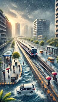 How Pune City Metro Train Looks During Rain -Check AI Photos