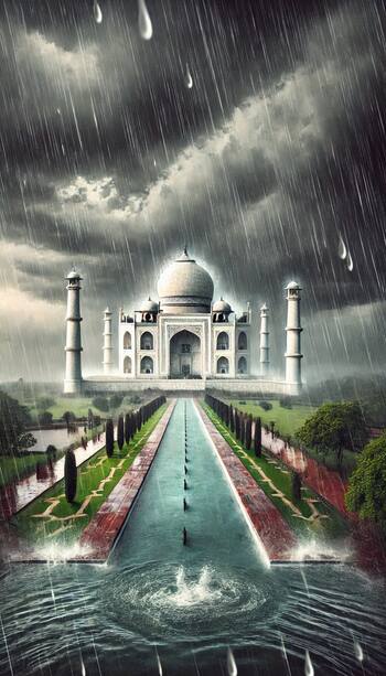 How Taj Mahal Agra Looks During Monsoon Rains - AI Images