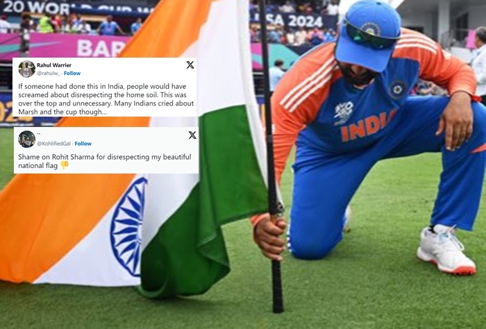 Rohit Sharma TROLLED For Disrespecting Indias National Flag After T20 ...