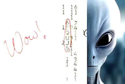 Astronomer Jerry R. Ehman's famous 'Wow!' annotation on the computer printout of the Wow! Signal.