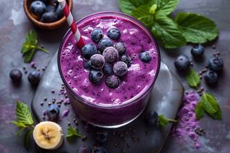 Start Your Day With Banana Blueberry Smoothie