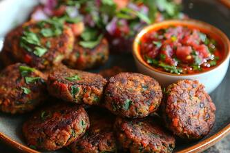 Try This No-Sugar Anardana Chutney Recipe With Homemade Falafel Patties