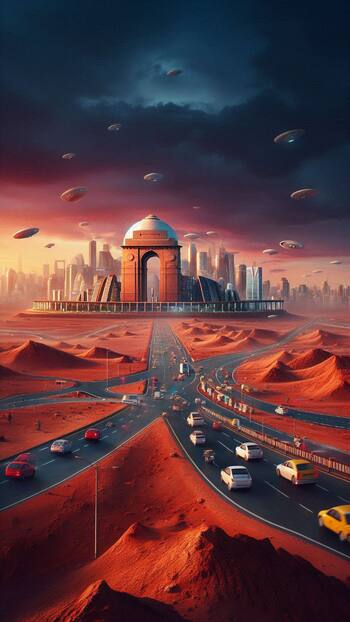 AI Imagines Delhi As a Martian City; Check Jaw-Dropping AI Images