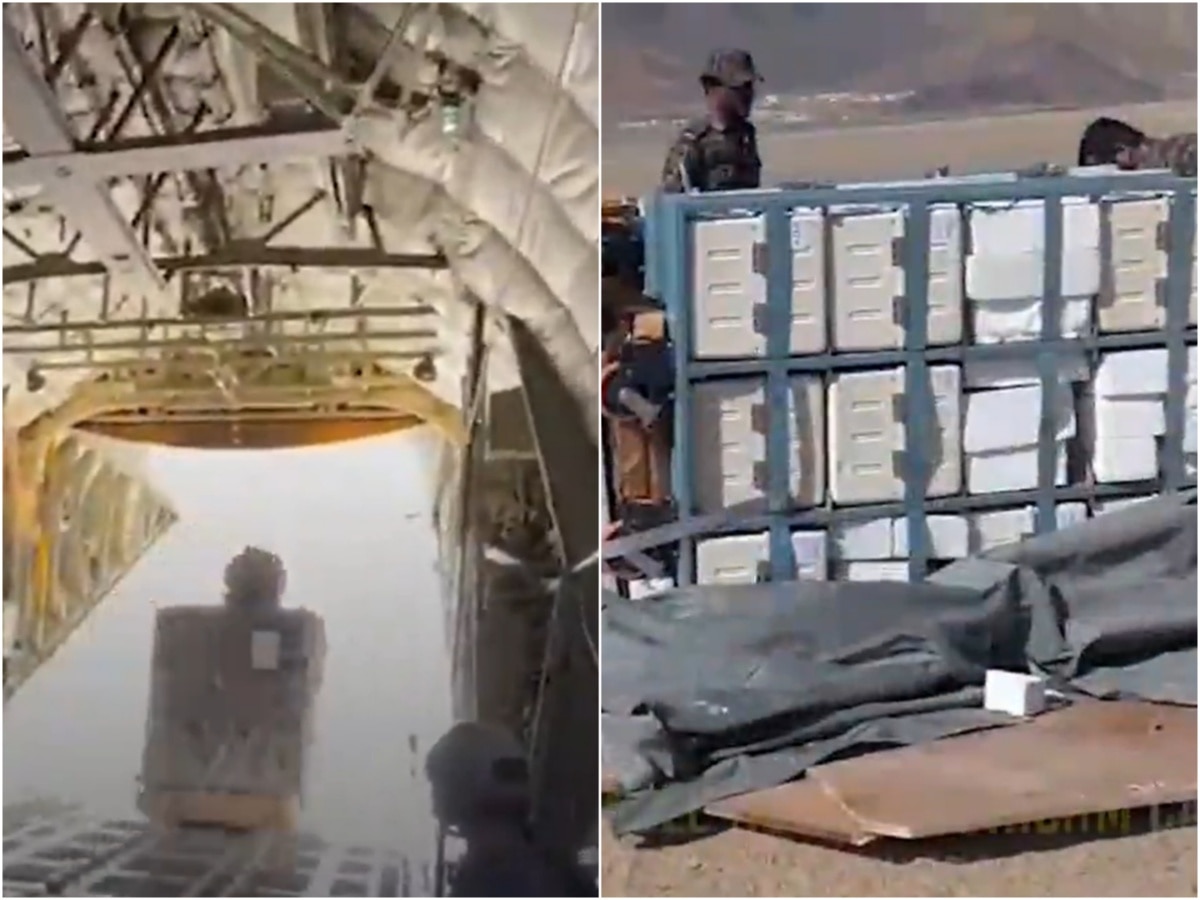 IAF, Army Conduct First-Ever Para-Drop Of Aarogya Maitri Health Cube At 15,000 Ft