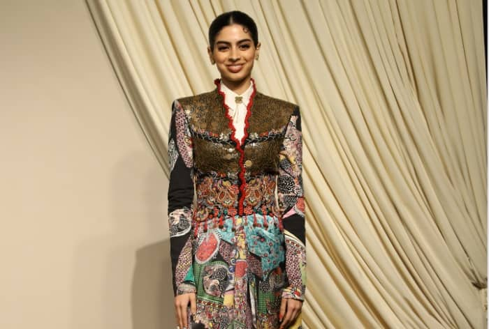 Khushi Kapoor Slays the Night in Anamika Khanna's Sartorial Silk Coat With Coin Ornaments - Pics