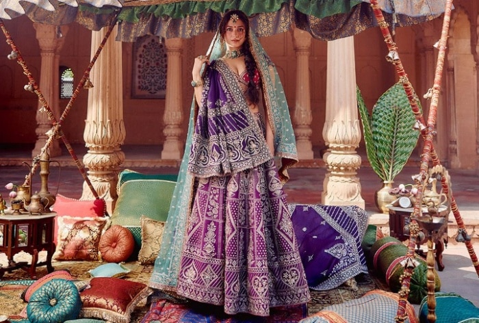 Tamannaah Bhatia is a ‘Divine Illusion’ Personifying ‘Radharani’ in Violet Silk Lehenga Featuring Regal Dabka Work and More