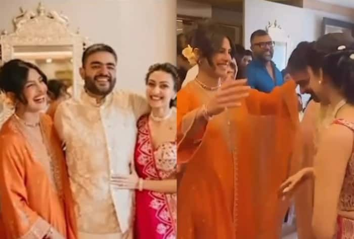 Priyanka Chopra Turns Heads as The Grooms's Sister in Vibrant Orange Kurta, Gold Kadhas And Stylish Top Knot- Watch