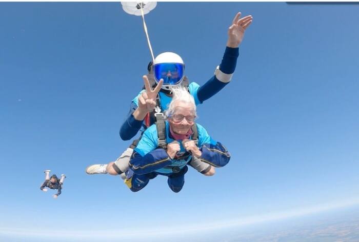 Historic Jump! Meet Manette Baillie, 102, Becomes Britain's Oldest Skydiver on Her Birthday