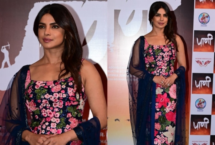 Priyanka Chopra Looks Like a Bouquet of Flowers in Glamorous Sabyasachi Churidar Suit at Paani Trailer Launch- PICS