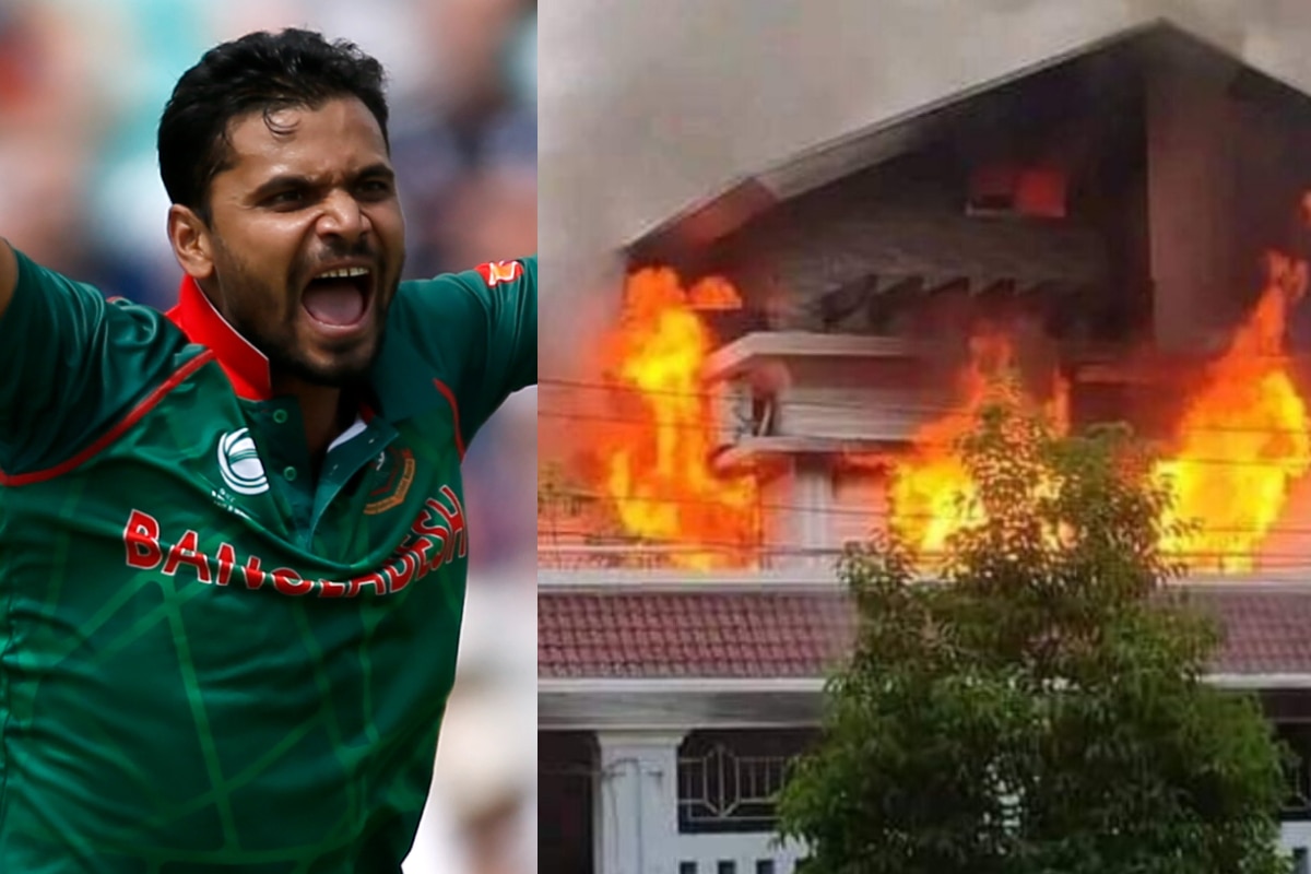 House Of Former Bangladesh Cricket Captain Mashrafe Mortaza Set On Fire