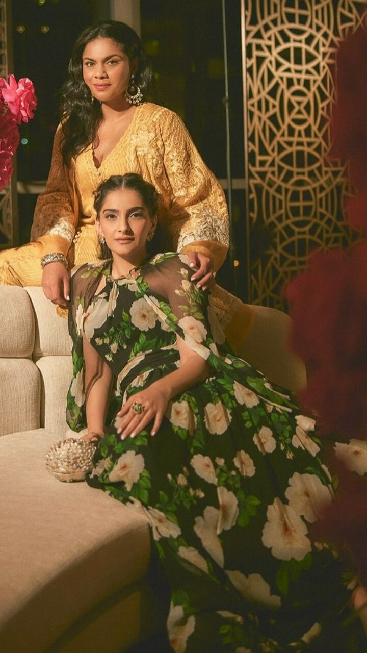 Sonam Kapoor Looks Like a Garden in Bloom in Her Floral Green Dress With  Cape