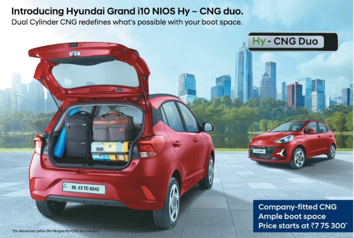 Hyundai Grand i10 Nios Hy-CNG Duo Launched With Dual-Cylinder Tech: Check Prices, Variants, Features