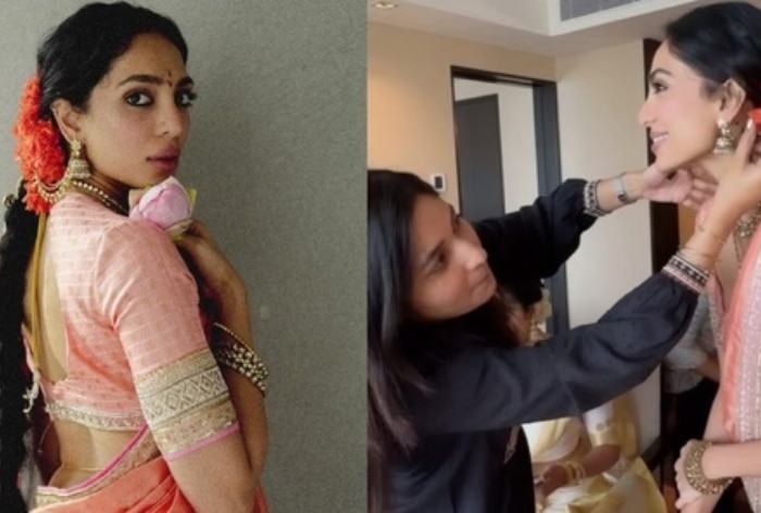 Sobhita Dhulipala Can’t Stop Blushing as She Gets Dolled Up For Her Engagement Ceremony With Naga Chaitanya- Watch