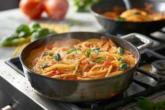 Make A Delicious Creamy Tomato Basil Pasta In 5 Simple Steps