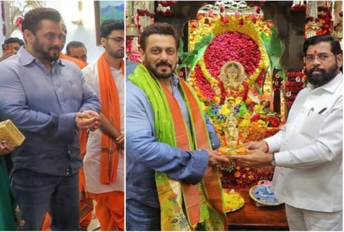 Salman Khan joins Maharashtra CM Eknath Shinde for Ganesh Chaturthi celebrations at his residence – See pics