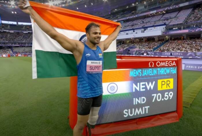 Sumit Antil, Sumit Antil wins Paralympic gold, Sumit Antil wins javelin gold in Paris Paralympics 2024, Sumit Antil para javelin gold, Sumit Antil at Paralympics, Sumit Antil at Paris Paralympics 2024, Sumit Antil breaks Paralympics record, Sumit Antil breaks javelin records at Paris Paralympics 2024, Sumit Antil news, Sumit Antil updates, Avani Lekhara, Indian gold medalists at Paris Paralympics 2024, Indian medalists at Paris Paralympics 2024,  