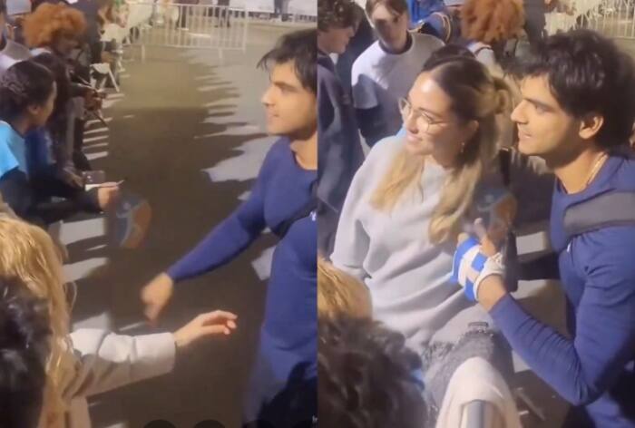 Neeraj Chopra, Neeraj Chopra meets fan girl, Neeraj Chopra fan girl, Neeraj Chopra javelin, Neeraj Chopra Indian javelin, Neeraj Chopra at Diamond League, Neeraj Chopra diamond league final, Diamond League,