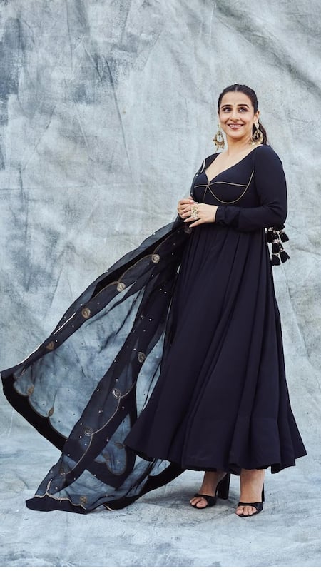 vidya balan dress designer Vidya Balan's indigo block printed dress is just the fuss-free outfit you need for Raksha Bandhan