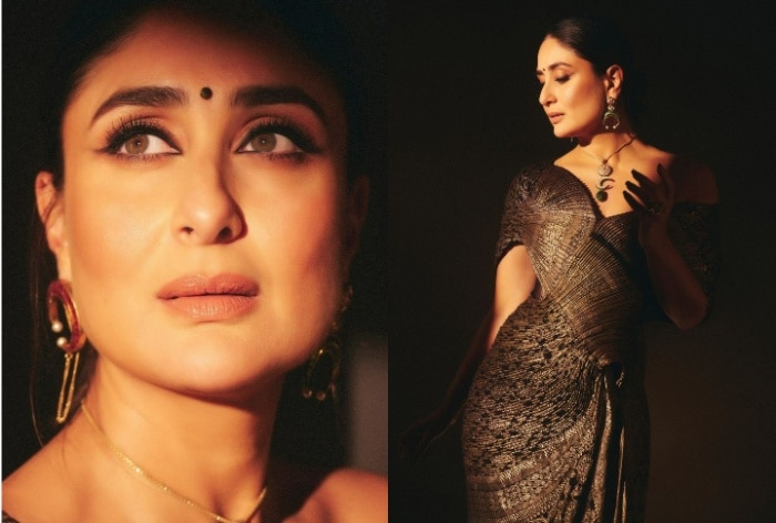 Kareena Kapoor drapes 25 years of charm in a special black-gold Banarasi saree with a modern twist, metal bindi and more