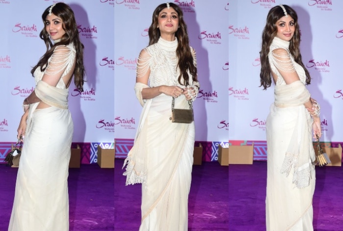 Shilpa Shetty radiates grace in a luxe chiffon draped saree with pearl blouse -check price