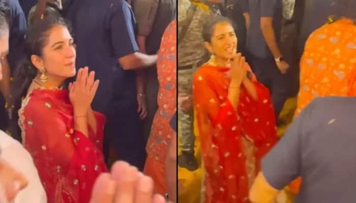 Radhika Merchant Gives 'Nayi Dhulan' Vibes in Red Sharara Suit as She Welcomes 'Antilia Cha Raja' For Ganesh Chaturthi 2024- Watch