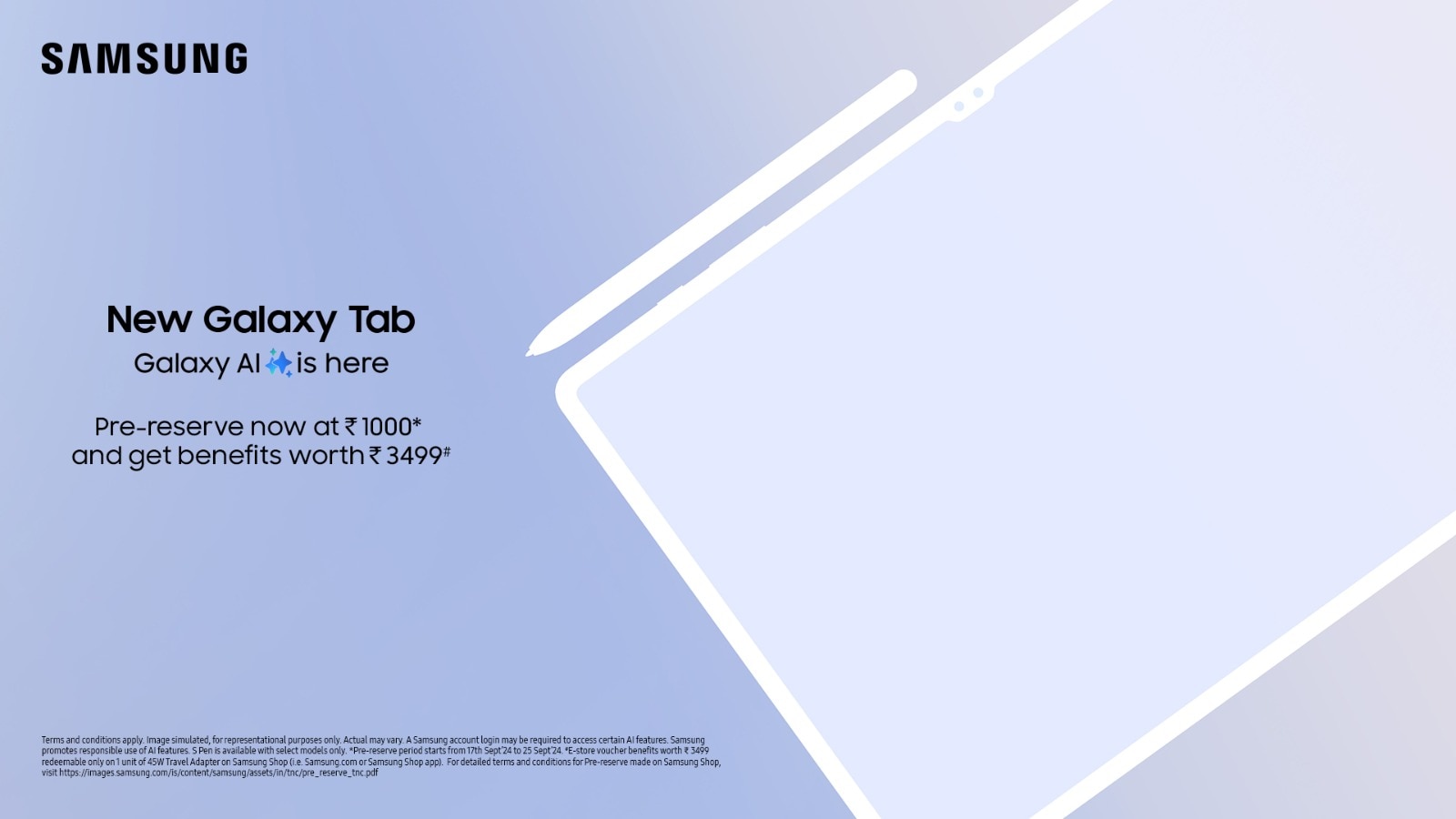 Samsung Launches Pre-Reservation for Upcoming Galaxy Tablets in India