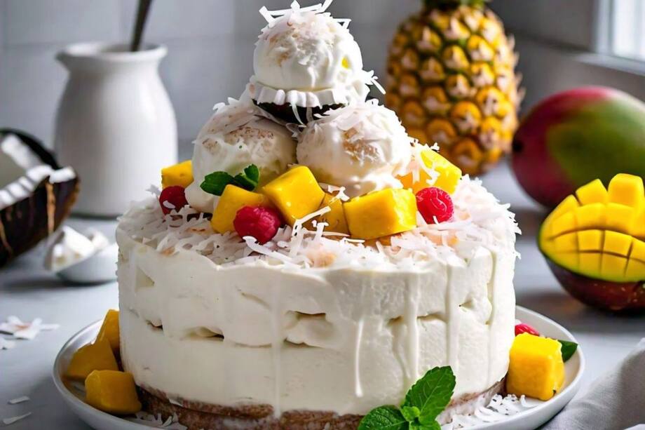 5 Easy Steps To Make Delicious No-Cook Coconut Ice Cream Cake