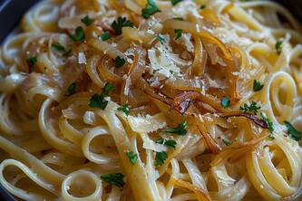 Discover The Rich Flavors Of Creamy Caramelized Onion Pasta Today