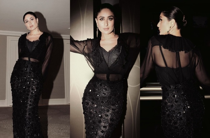 Kareena Kapoor serves a perfect indo-western look in sheer blouse and sequin skirt for Diwali 2024