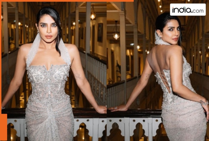 Priyanka Chopra in Tarun Tahiliani crystal-embellished gown pulls off apsara vibe to the core, pics