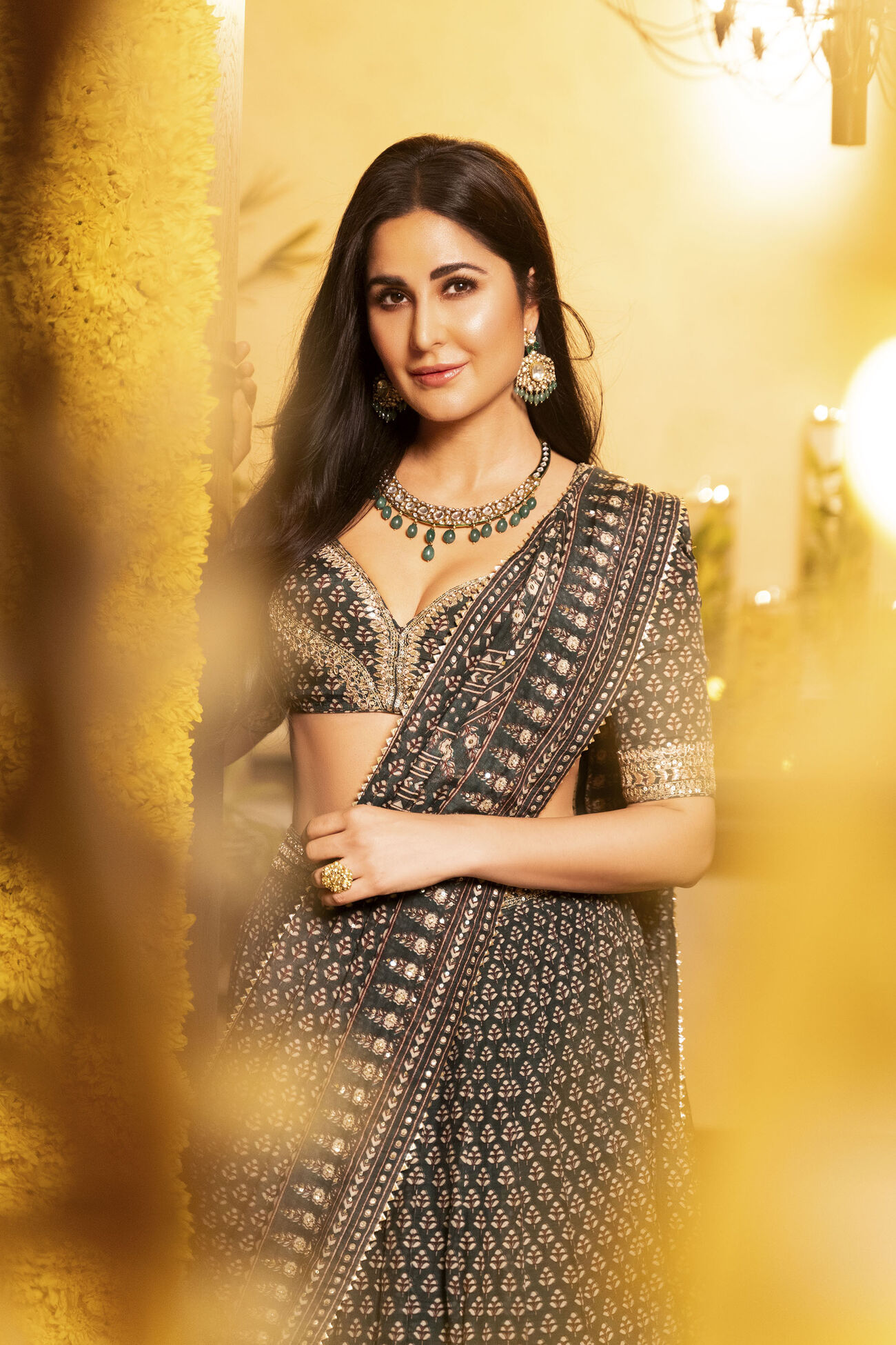 Katrina Kaif wearing Anita Dongre's green lehenga set