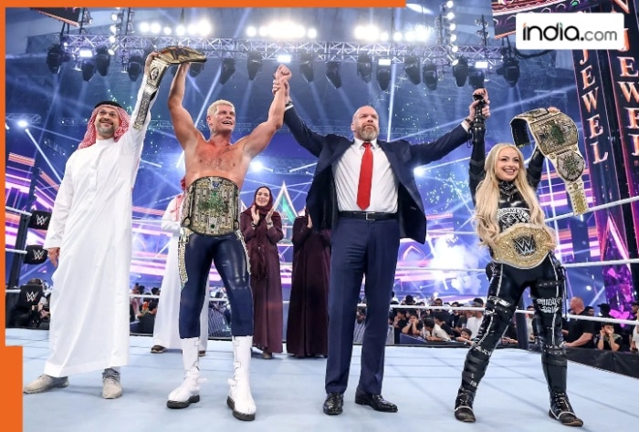 Triple H congratulates Cody Rhodes and Liv Morgan who created HISTORY in the mega event