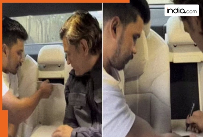 When MS Dhoni obliged a fan in a luxury car in his unique ways, video goes viral