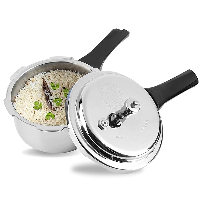 Vinod Platinum Triply Stainless Steel Outer Lid Pressure Cooker 5 Litres&nbsp;