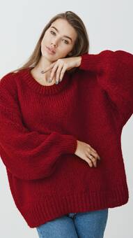 Celebrate Christmas in Style with Red Sweaters & Sweatshirts for Women!
