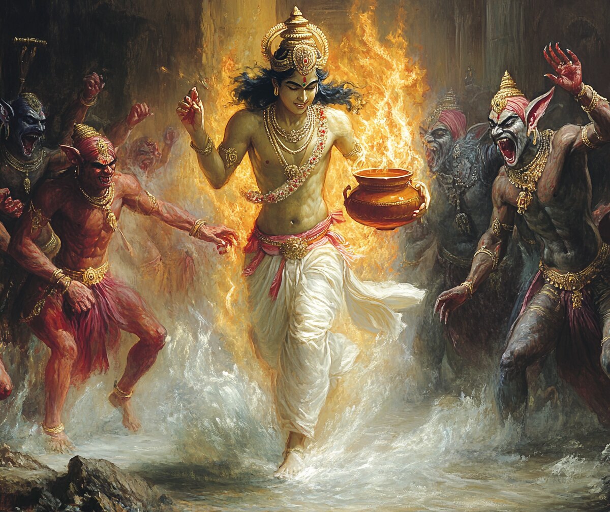 देवताओं और राक्षसों ने मिलकर समुद्र मंथन करना शुरू किया था