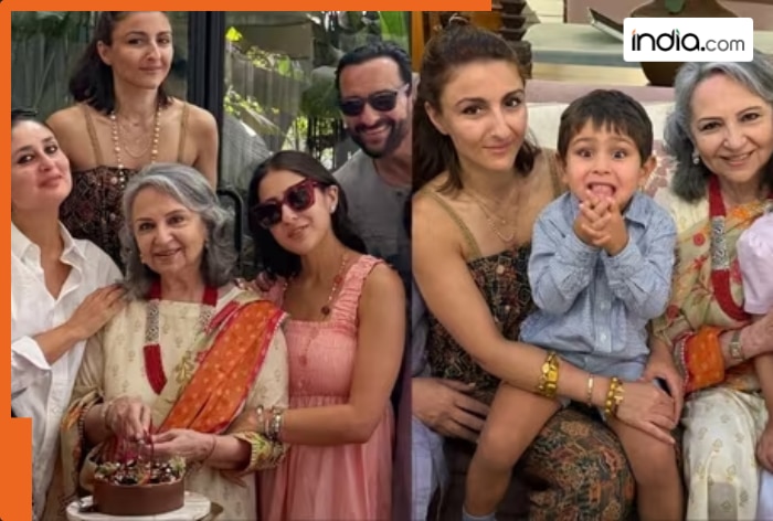 Inside photos of Sharmila Tagore’s 80th birthday bash with Saif Ali Khan, Kareena Kapoor and kids; Jeh’s style…