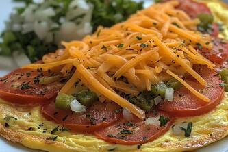 Make A Delicious Cheese Tomato Omelette In Just 7 Simple Steps
