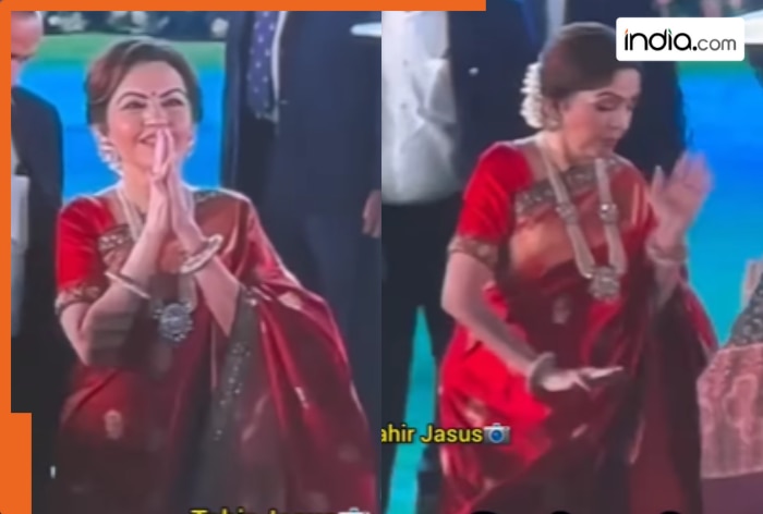 Nita Ambani narrowly escapes a fall as her foot slips during…, netizens react, ‘Itni security hone ke baad…’ Watch viral video