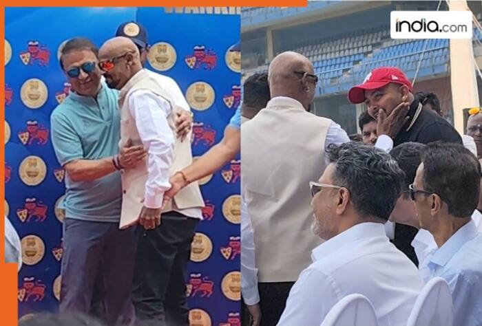 Vinod Kambli, Sunil Gavaskar, Prithvi Shaw, Vinod Kambli at 50th Wankhede Stadium, Suni Gavaskar at 50th Wankhede Stadium, Vinod Kambli news, Sunil Gavaskar news, Prithvi Shaw news, cricket, cricket news, sports news