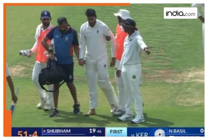 Venkatesh iyer, venkatesh iyer injury, venkatesh iyer fresh injury, venkatesh iyer ankle injury,venkatesh iyer injured,venkatesh iyer injury video, venkatesh iyer ankle injury video, venkatesh iyer injury update, Ranji trophy 2025, KKR Player injury