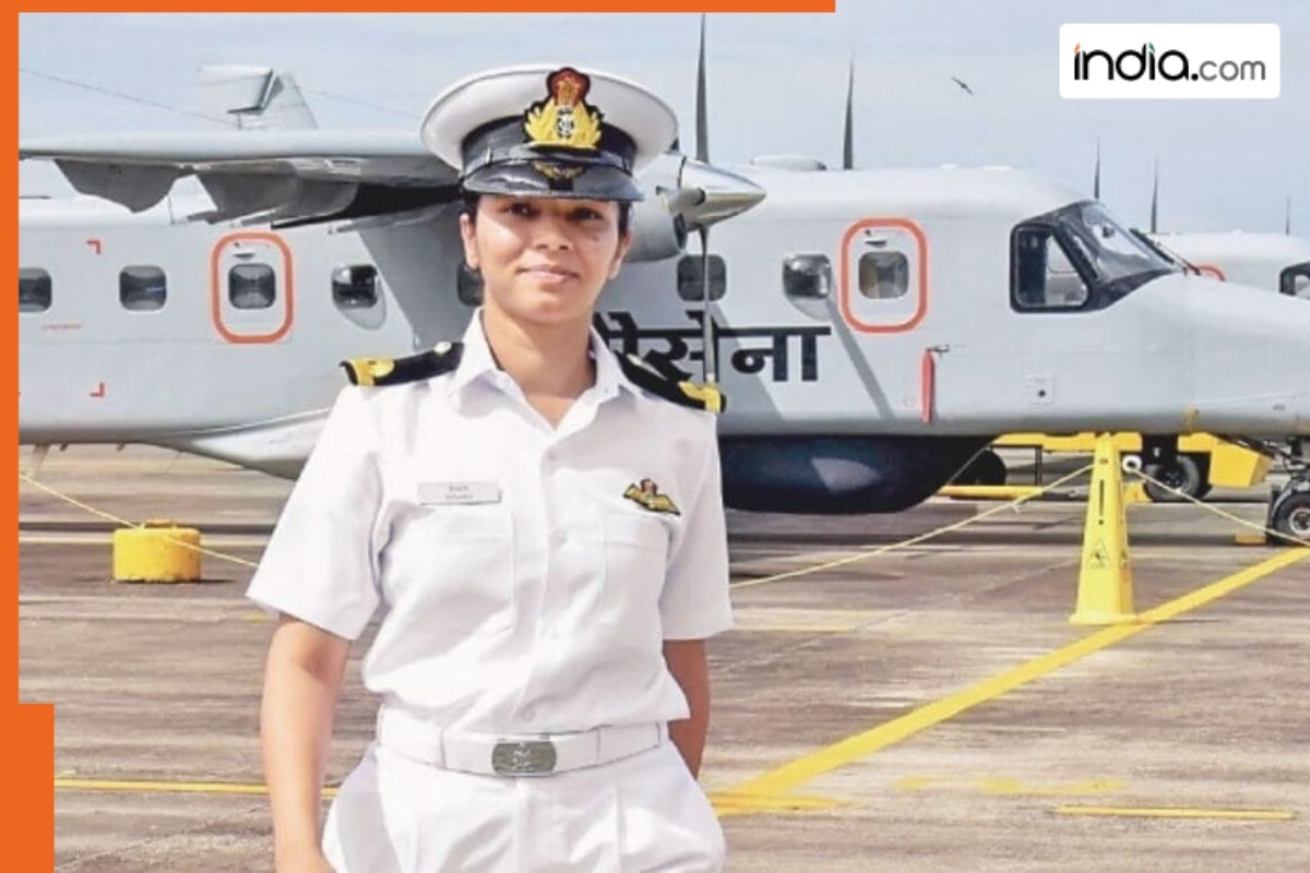 Daughter of a teacher father and housewife mother, this woman is first female pilot of Indian Navy, her name is…, she is from..