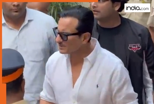 Saif Ali Khan returns home after stabbing incident, has bandage on neck, cast on hand, waves at fans – Watch Video