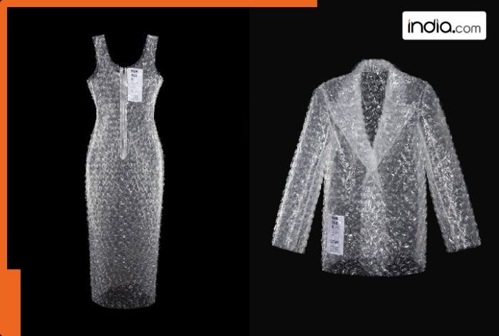 Viral bubble wrap dress by the ‘Balenciaga of Belarus’ takes internet by storm, priced at Rs… – Watch video