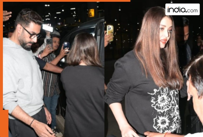 Aishwarya Rai Bachchan, Abhishek Bachchan, Aaradhaya return to Mumbai after New Year celebrations, watch video, ‘Divorce was…’