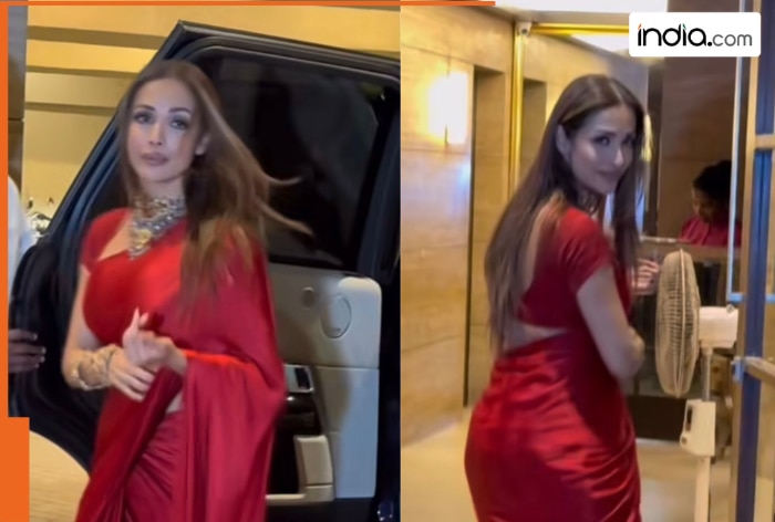 Malaika Arora redefines timeless elegance and modern glam in a bold red satin saree – See pics